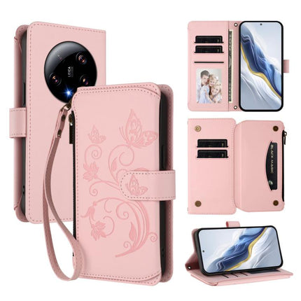 Butterfly Love Flower Multi-card Zipper Wallet Leather Phone Case, For Xiaomi 13T / 13T Pro / Redmi K60 Ultra, For Xiaomi 13 Ultra, For Xiaomi Civi 3