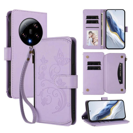 Butterfly Love Flower Multi-card Zipper Wallet Leather Phone Case, For Xiaomi 13T / 13T Pro / Redmi K60 Ultra, For Xiaomi 13 Ultra, For Xiaomi Civi 3