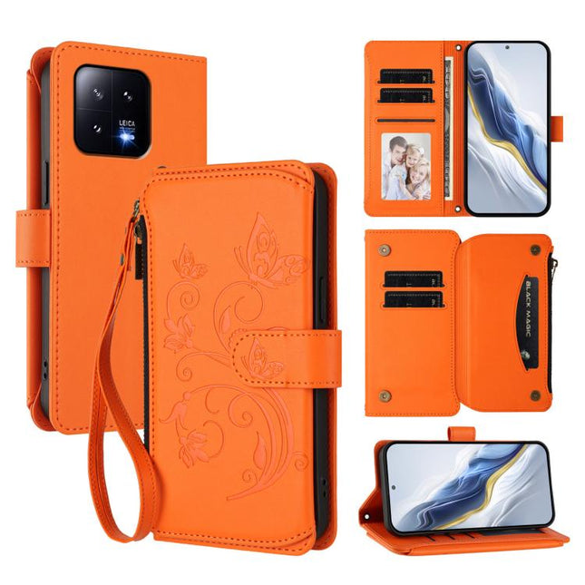 Butterfly Love Flower Multi-card Zipper Wallet Leather Phone Case, For Xiaomi 13 Lite / Civi 2, For Xiaomi 13 Pro, For Xiaomi 13