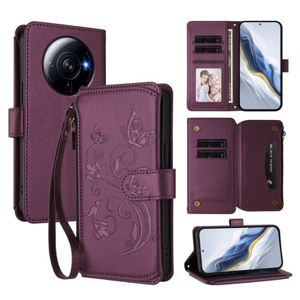 Butterfly Love Flower Multi-card Zipper Wallet Leather Phone Case, For Xiaomi 12T / 12T Pro / Redmi K50 Ultra, For Xiaomi 12S Ultra, For Xiaomi 12 Pro / 12S Pro