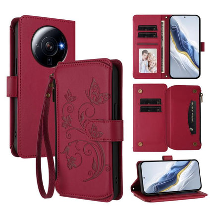 Butterfly Love Flower Multi-card Zipper Wallet Leather Phone Case, For Xiaomi 12T / 12T Pro / Redmi K50 Ultra, For Xiaomi 12S Ultra, For Xiaomi 12 Pro / 12S Pro