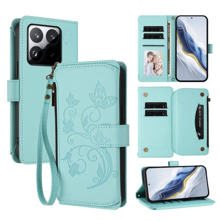 Butterfly Love Flower Multi-card Zipper Wallet Leather Phone Case, For Xiaomi 15T Pro 5G, For Xiaomi 15T 5G, For Xiaomi Poco F7 Ultra / Redmi K80 Pro