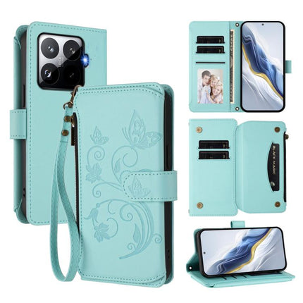 Butterfly Love Flower Multi-card Zipper Wallet Leather Phone Case, For Xiaomi 15T Pro 5G, For Xiaomi 15T 5G, For Xiaomi Poco F7 Ultra / Redmi K80 Pro