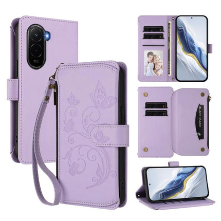 Butterfly Love Flower Multi-card Zipper Wallet Leather Phone Case, For Xiaomi 17 Max 5G, For Xiaomi 17T Pro 5G, For Xiaomi Poco M7 4G 169mm
