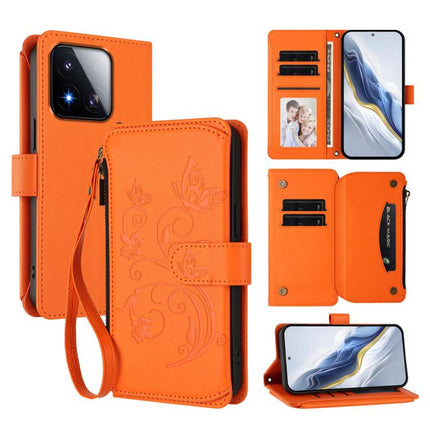 Butterfly Love Flower Multi-card Zipper Wallet Leather Phone Case, For Xiaomi 17 Max 5G, For Xiaomi 17T Pro 5G, For Xiaomi Poco M7 4G 169mm