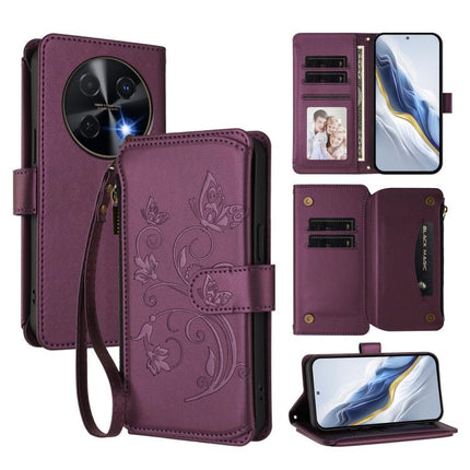 Butterfly Love Flower Multi-card Zipper Wallet Leather Phone Case, For Huawei Enjoy 80 5G, For Huawei nova 12i 4G / 13i  4G, For Huawei Mate 70 Pro