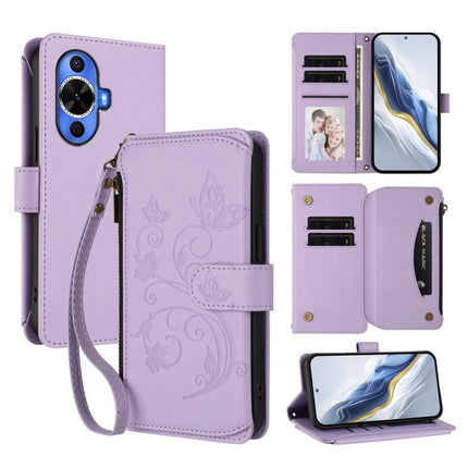 Butterfly Love Flower Multi-card Zipper Wallet Leather Phone Case, For Huawei Pura 70 Pro / 70 Pro+, For Huawei nova 12S 4G / 11 4G / 5G, For Huawei Pura 70