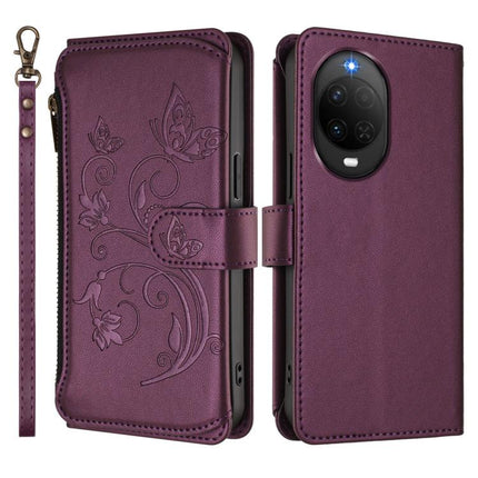 Butterfly Love Flower Multi-card Zipper Wallet Leather Phone Case, For Huawei nova 14 5G / 15 / 16z, For Huawei nova 16, For Huawei Mate 70 Air 5G