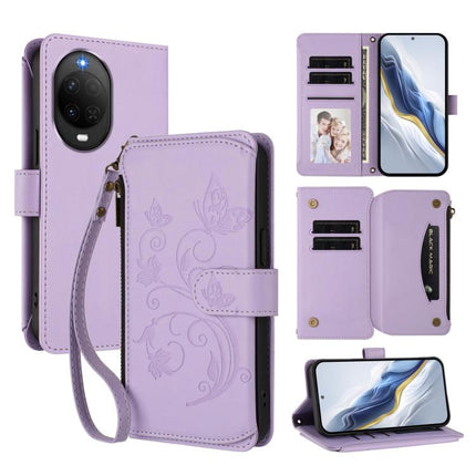 Butterfly Love Flower Multi-card Zipper Wallet Leather Phone Case, For Huawei nova 14 5G / 15 / 16z, For Huawei nova 16, For Huawei Mate 70 Air 5G