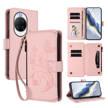 Butterfly Love Flower Multi-card Zipper Wallet Leather Phone Case, For Huawei Enjoy 80s 4G, For Huawei nova 14 Ultra, For Huawei nova 14 Pro 5G