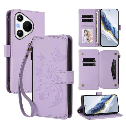 Butterfly Love Flower Multi-card Zipper Wallet Leather Phone Case, For Huawei Pura 70 Pro / 70 Pro+, For Huawei nova 12S 4G / 11 4G / 5G, For Huawei Pura 70