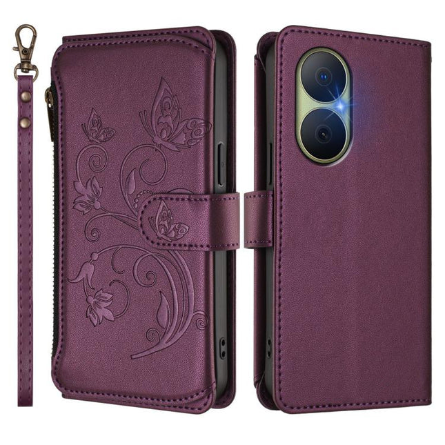 Butterfly Love Flower Multi-card Zipper Wallet Leather Phone Case, For Huawei Enjoy 80 5G, For Huawei nova 12i 4G / 13i  4G, For Huawei Mate 70 Pro