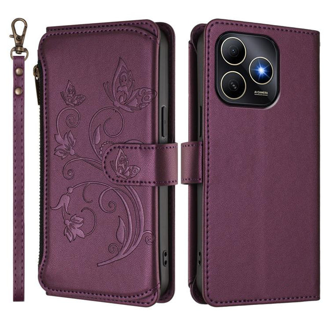 Butterfly Love Flower Multi-card Zipper Wallet Leather Phone Case, For Huawei Enjoy 80s 4G, For Huawei nova 14 Ultra, For Huawei nova 14 Pro 5G