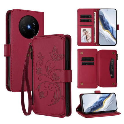 Butterfly Love Flower Multi-card Zipper Wallet Leather Phone Case, For Huawei nova 14 5G / 15 / 16z, For Huawei nova 16, For Huawei Mate 70 Air 5G
