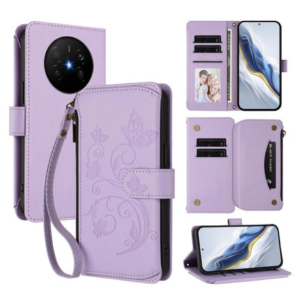 Butterfly Love Flower Multi-card Zipper Wallet Leather Phone Case, For Huawei nova 14 5G / 15 / 16z, For Huawei nova 16, For Huawei Mate 70 Air 5G