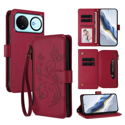 Butterfly Love Flower Multi-card Zipper Wallet Leather Phone Case, For Huawei nova 14 5G / 15 / 16z, For Huawei nova 16, For Huawei Mate 70 Air 5G