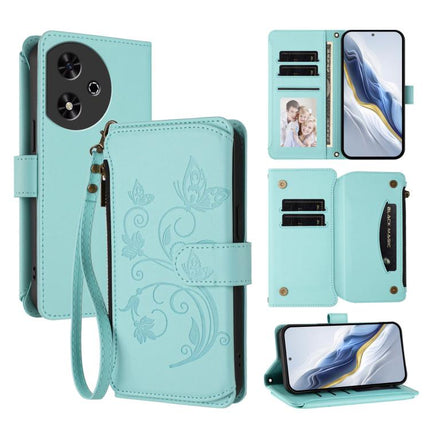 Butterfly Love Flower Multi-card Zipper Wallet Leather Phone Case, For Honor Play 50, For Honor 200 Lite 5G Global, For Honor 90 Smart 5G / X7b 5G / 4G