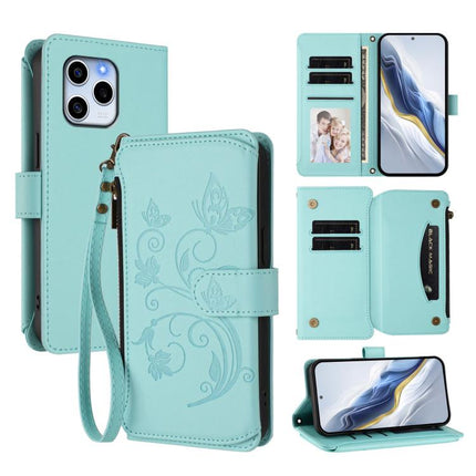 Butterfly Love Flower Multi-card Zipper Wallet Leather Phone Case, For Honor 70 5G, For Honor X8 4G / X30i 5G, For Honor 60 SE 5G