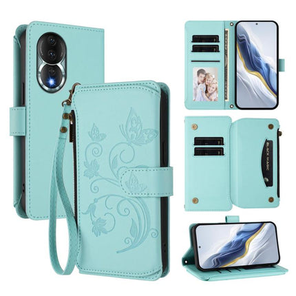 Butterfly Love Flower Multi-card Zipper Wallet Leather Phone Case, For Honor 80 5G, For Honor X40i 5G, For Honor 70 Pro 5G