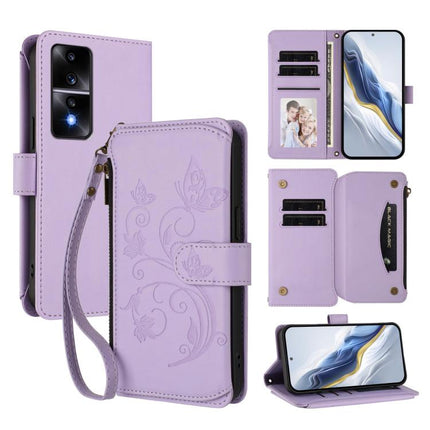 Butterfly Love Flower Multi-card Zipper Wallet Leather Phone Case, For Honor Magic5 Pro, For Honor X9a 5G / Magic5 Lite / X40, For Honor 80 GT 5G