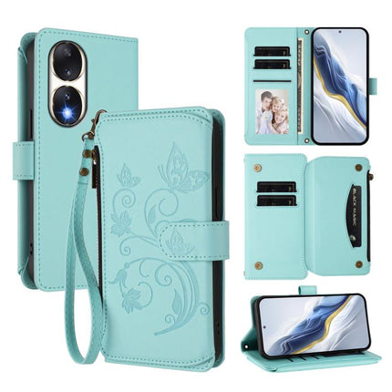 Butterfly Love Flower Multi-card Zipper Wallet Leather Phone Case, For Honor 90 Pro 5G, For Honor 90 5G, For Honor X7a 4G / Play7T 5G