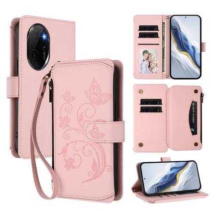 Butterfly Love Flower Multi-card Zipper Wallet Leather Phone Case, For Honor X8b 4G, For Honor 100 Pro 5G, For Honor 90 Lite 5G / X50i 5G