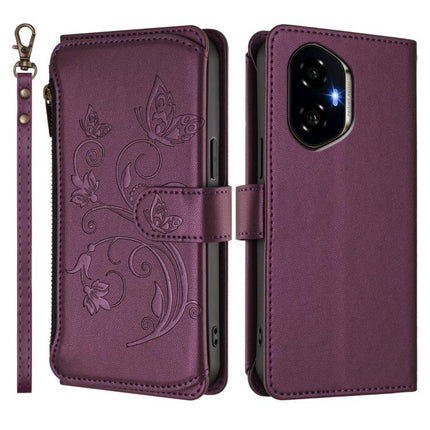 Butterfly Love Flower Multi-card Zipper Wallet Leather Phone Case, For Honor 300, For Honor Magic7 Pro 5G, For Honor Magic7 5G