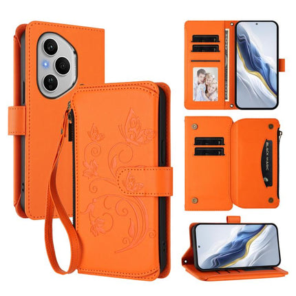 Butterfly Love Flower Multi-card Zipper Wallet Leather Phone Case, For Honor GT Pro 5G, For Honor X60 GT 5G, For Honor 400 Pro Global 160.8mm