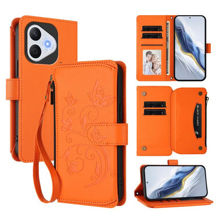 Butterfly Love Flower Multi-card Zipper Wallet Leather Phone Case, For Honor Power 5G, For Honor Play 60 5G, For Honor 400 Lite Global