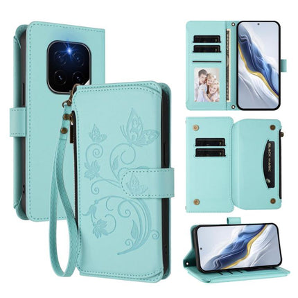Butterfly Love Flower Multi-card Zipper Wallet Leather Phone Case, For Honor GT Pro 5G, For Honor X60 GT 5G, For Honor 400 Pro Global 160.8mm