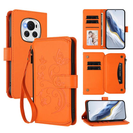 Butterfly Love Flower Multi-card Zipper Wallet Leather Phone Case, For Honor Magic6 Pro 5G, For Honor Magic6 5G, For Honor X9b 5G / Magic6 Lite