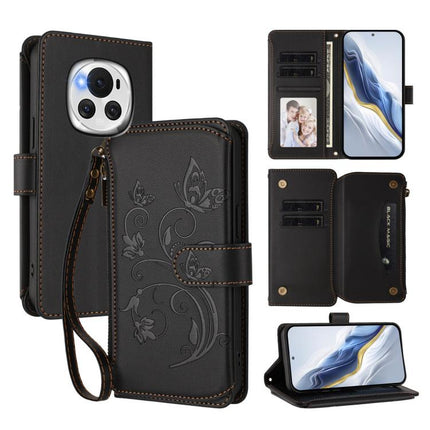 Butterfly Love Flower Multi-card Zipper Wallet Leather Phone Case, For Honor Magic6 Pro 5G, For Honor Magic6 5G, For Honor X9b 5G / Magic6 Lite