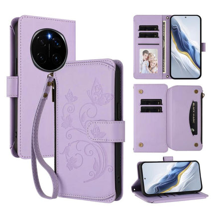 Butterfly Love Flower Multi-card Zipper Wallet Leather Phone Case, For Honor 300, For Honor Magic7 Pro 5G, For Honor Magic7 5G