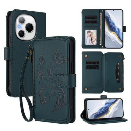 Butterfly Love Flower Multi-card Zipper Wallet Leather Phone Case, For Honor Power 5G, For Honor Play 60 5G, For Honor 400 Lite Global