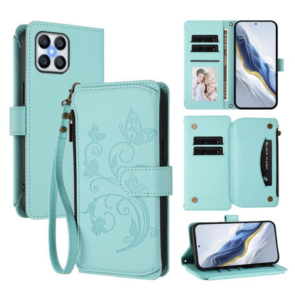 Butterfly Love Flower Multi-card Zipper Wallet Leather Phone Case, For Honor 70 5G, For Honor X8 4G / X30i 5G, For Honor 60 SE 5G