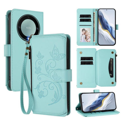 Butterfly Love Flower Multi-card Zipper Wallet Leather Phone Case, For Honor Magic5 Pro, For Honor X9a 5G / Magic5 Lite / X40, For Honor 80 GT 5G