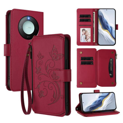 Butterfly Love Flower Multi-card Zipper Wallet Leather Phone Case, For Honor GT 5G, For Honor X9c Smart 5G / X60, For Honor 300 Pro / 300 Ultra