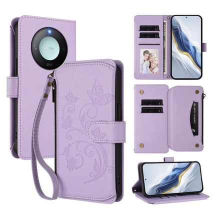 Butterfly Love Flower Multi-card Zipper Wallet Leather Phone Case, For Honor GT 5G, For Honor X9c Smart 5G / X60, For Honor 300 Pro / 300 Ultra