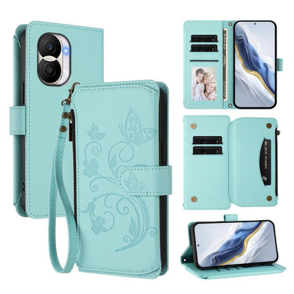 Butterfly Love Flower Multi-card Zipper Wallet Leather Phone Case, For Honor 80 5G, For Honor X40i 5G, For Honor 70 Pro 5G