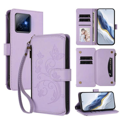 Butterfly Love Flower Multi-card Zipper Wallet Leather Phone Case, For Honor GT Pro 5G, For Honor X60 GT 5G, For Honor 400 Pro Global 160.8mm