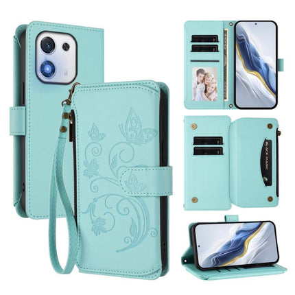 Butterfly Love Flower Multi-card Zipper Wallet Leather Phone Case, For Honor X5c Plus, For Honor 400 Smart, For Honor X70i 5G