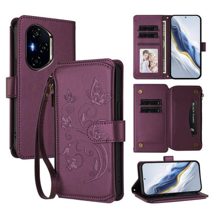 Butterfly Love Flower Multi-card Zipper Wallet Leather Phone Case, For Honor GT 5G, For Honor X9c Smart 5G / X60, For Honor 300 Pro / 300 Ultra