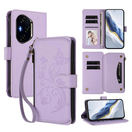Butterfly Love Flower Multi-card Zipper Wallet Leather Phone Case, For Honor GT 5G, For Honor X9c Smart 5G / X60, For Honor 300 Pro / 300 Ultra
