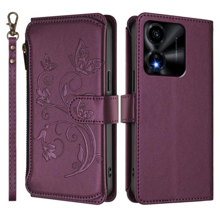 Butterfly Love Flower Multi-card Zipper Wallet Leather Phone Case, For Honor X5c Plus, For Honor 400 Smart, For Honor X70i 5G