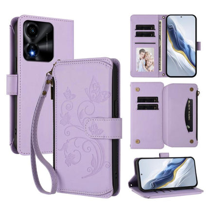 Butterfly Love Flower Multi-card Zipper Wallet Leather Phone Case, For Honor X5c Plus, For Honor 400 Smart, For Honor X70i 5G