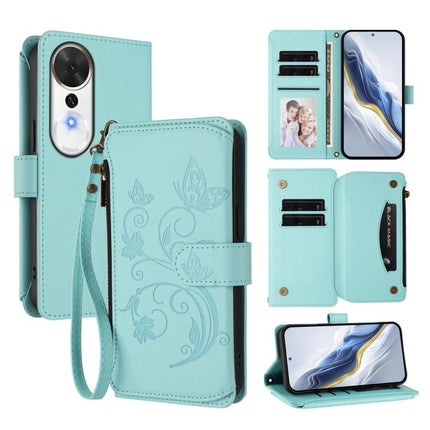 Butterfly Love Flower Multi-card Zipper Wallet Leather Phone Case, For Honor Magic8 Pro, For Honor Magic8, For Honor Play 70 Plus