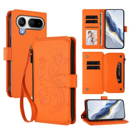 Butterfly Love Flower Multi-card Zipper Wallet Leather Phone Case, For Honor 600 Lite Global, For Honor Magic8 Pro Air 5G, For Honor X8d 4G Global