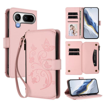 Butterfly Love Flower Multi-card Zipper Wallet Leather Phone Case, For Honor 600 Lite Global, For Honor Magic8 Pro Air 5G, For Honor X8d 4G Global