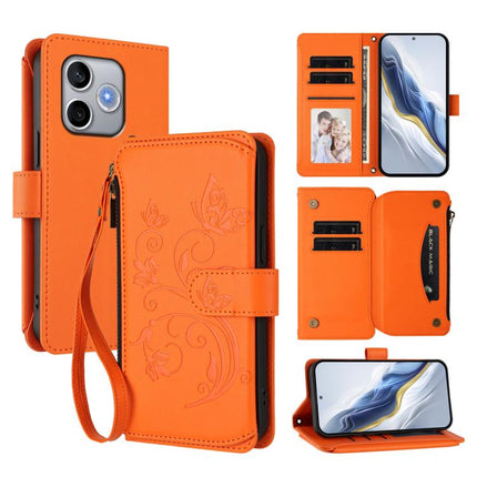 Butterfly Love Flower Multi-card Zipper Wallet Leather Phone Case, For Honor 600 Lite Global, For Honor Magic8 Pro Air 5G, For Honor X8d 4G Global