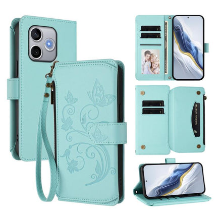 Butterfly Love Flower Multi-card Zipper Wallet Leather Phone Case, For Honor 600 Lite Global, For Honor Magic8 Pro Air 5G, For Honor X8d 4G Global